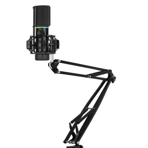 PC BOOST | Microphone Streamplify Mic Arm RGB avec bras de montage (Noir)