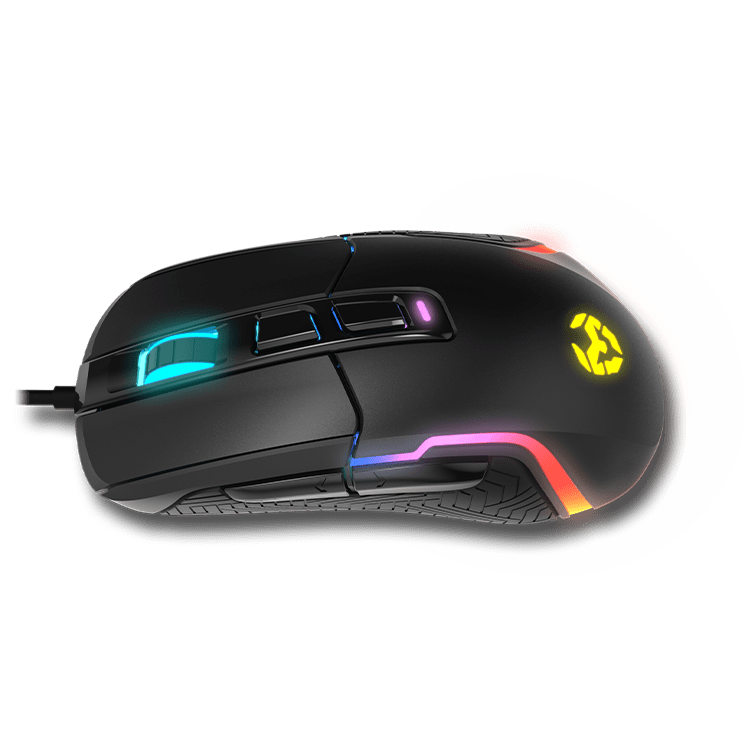 Krom Kick Gaming Mouse NXKROMKICK RGB Rainbow capteur optique PixArt 3327 jusqua 12000 dpi 6 niveaux DPI 800 6200