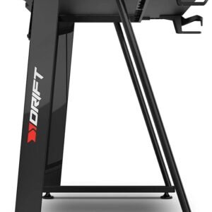 DRIFT GAMING -DRDZ75- Table de Jeu avec Plateau en Fibre de Carbone recouvert d'un Tapis Pleine Grandeur, Support pour Tasses et écouteurs, Pieds réglables, Couleur Noire