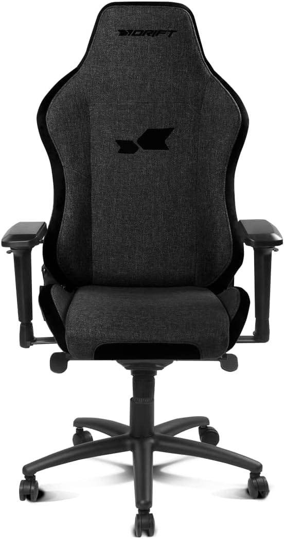 Drift GAMING DR275 NIGHT 6 DRIFT GAMING DR275 NIGHT- Chaise de jeu Maroc professionnelle, matière en tissu finition velours, accessoires réglables 4D, piston classe 4, pivotant, mécanisme grenouille, noir