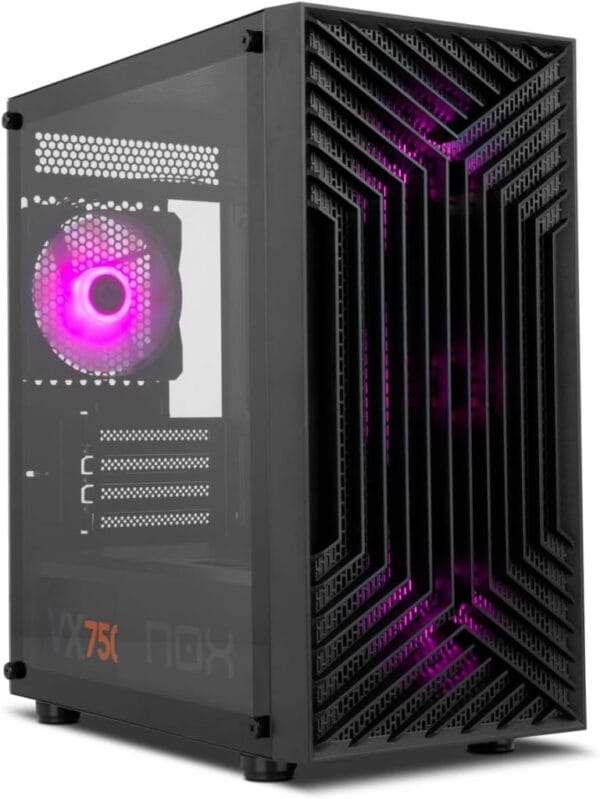 NOX INFINITY EPSILON - Mid-Tower M-ATX/ITX ARGB Rainbow, Front Mesh, panneau latéral en verre trempé, 4 ventilateurs installés, cartes graphiques jusqu'à 310mm, USB 3.0, noir – Image 5