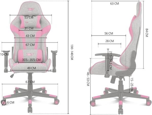 Drift Gaming  DR90 PRO Gris / Rose – Image 2