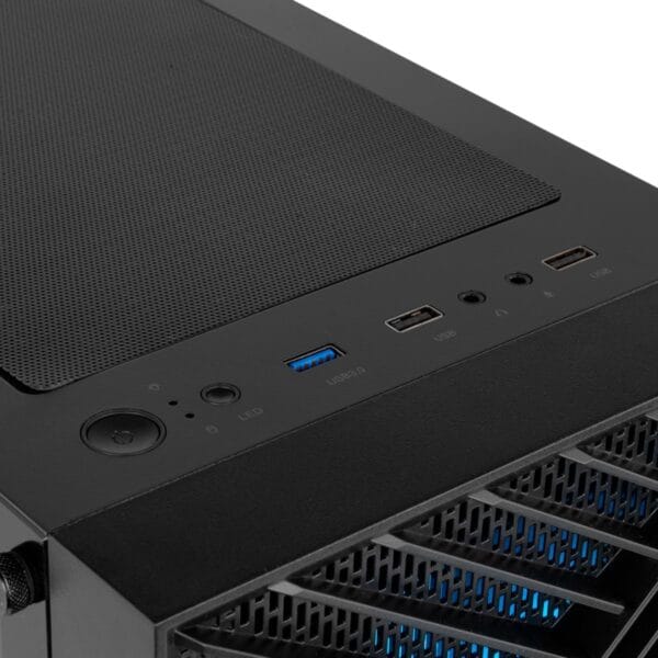 NOX INFINITY EPSILON - Mid-Tower M-ATX/ITX ARGB Rainbow, Front Mesh, panneau latéral en verre trempé, 4 ventilateurs installés, cartes graphiques jusqu'à 310mm, USB 3.0, noir – Image 3