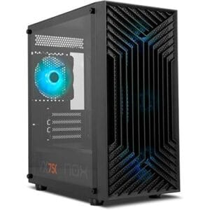NOX INFINITY EPSILON - Mid-Tower M-ATX/ITX ARGB Rainbow, Front Mesh, panneau latéral en verre trempé, 4 ventilateurs installés, cartes graphiques jusqu'à 310mm, USB 3.0, noir