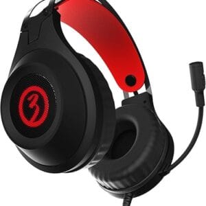 Ozone Gaming Gear Casque avec Microphone, Son Virtuel 7.1, LED Rouge, Haut-Parleurs de 50mm, Bandeau Réglable, Microphone Flexible, USB, Noir