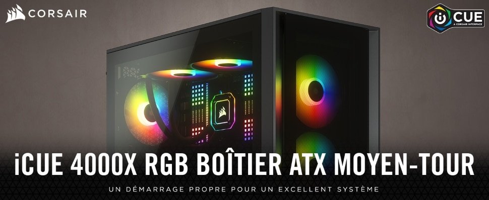 Corsair iCUE 4000X RGB Tempered Glass (Noir)